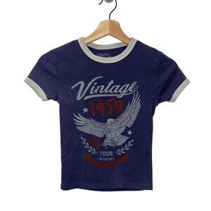 Vinyl Icons Cotton Blend “Vintage” Baby Tee, Women’s Small